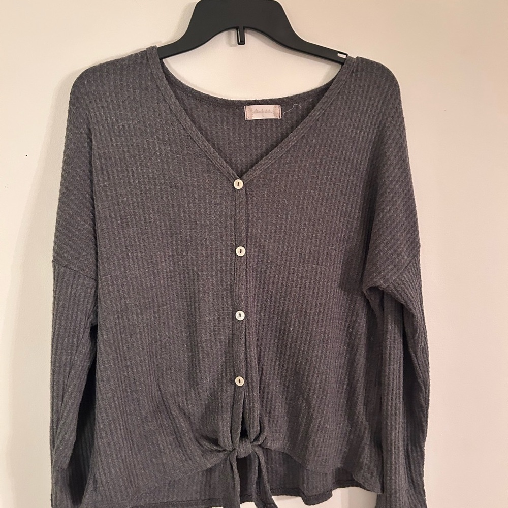 Gray Button-Up Sweater